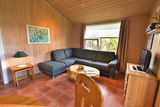 Ferienhaus in Pelzerhaken - Ferienhaus Typ A im Ferienpark AM WALDRAND - Wohnbereich mit Sofa und TV