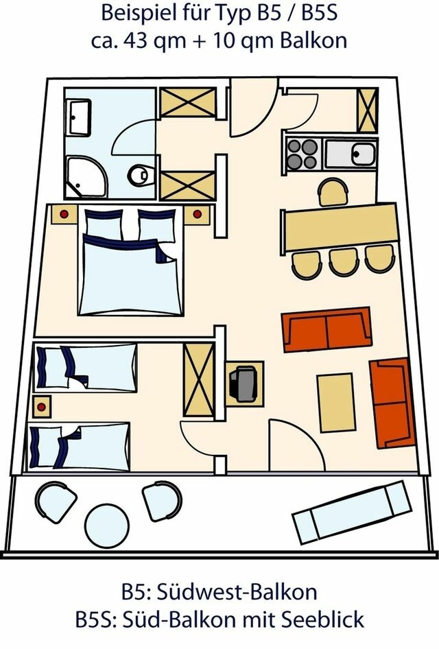 Ferienwohnung in Gr&ouml;mitz - STRANDIDYLL, 137 - Typ B5S - Bild 18