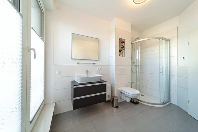 Ferienwohnung in Börgerende - Appartement 2 - Dünenblick - Dusche Fussbodenheitzung