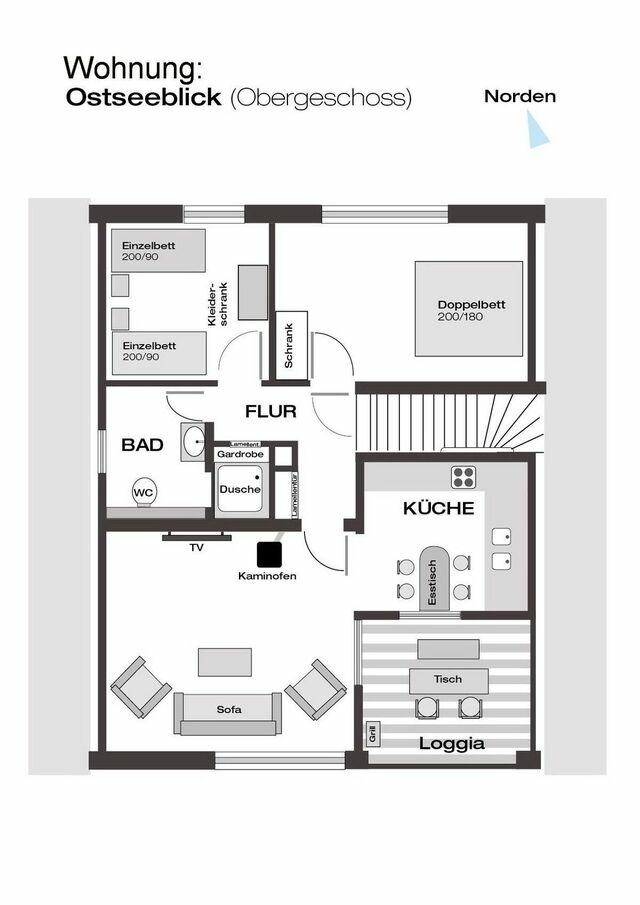 Ferienwohnung in Fehmarn OT Puttgarden - Kampenweg 8 Ostseeblick - Bild 14